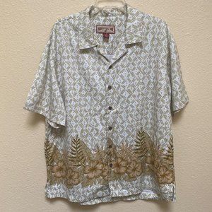 MENS CARIBBEAN JOE FLORAL HAWAIIAN SHIRT XL